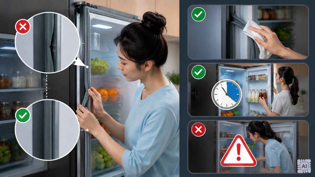 Kiểm tra ron cửa và đóng cửa tủ đúng cách