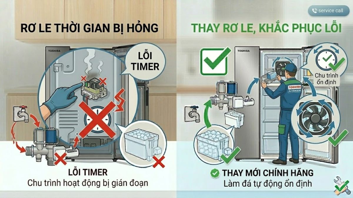 Rơ le thời gian bị hỏng