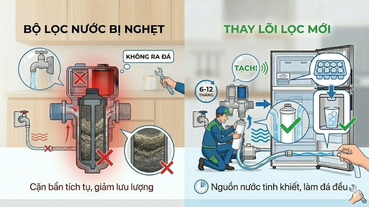 Bộ lọc nước bị nghẹt
