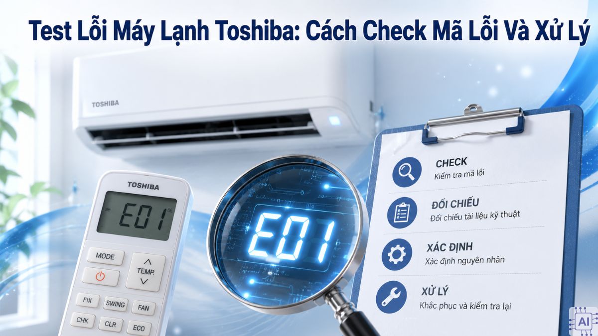 Test lỗi máy lạnh Toshiba: cách check mã lỗi và xử lý