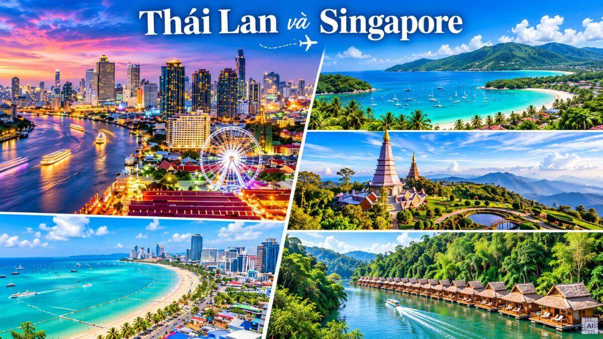 Tháng 10 du lịch Thái và Sing