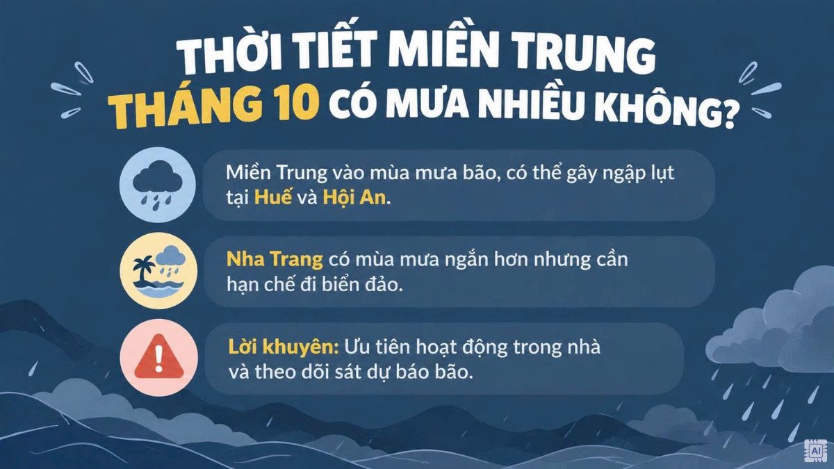 Thời tiết miền Trung tháng 10