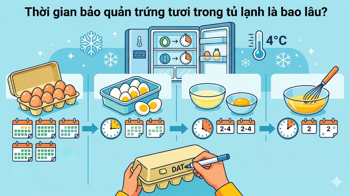 Có nên bảo quản trứng trong tủ lạnh không?