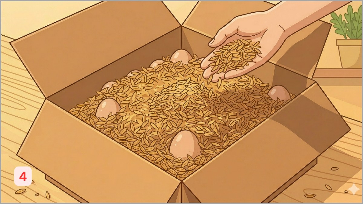 Phủ kín thêm một lớp trấu hoặc bã trà