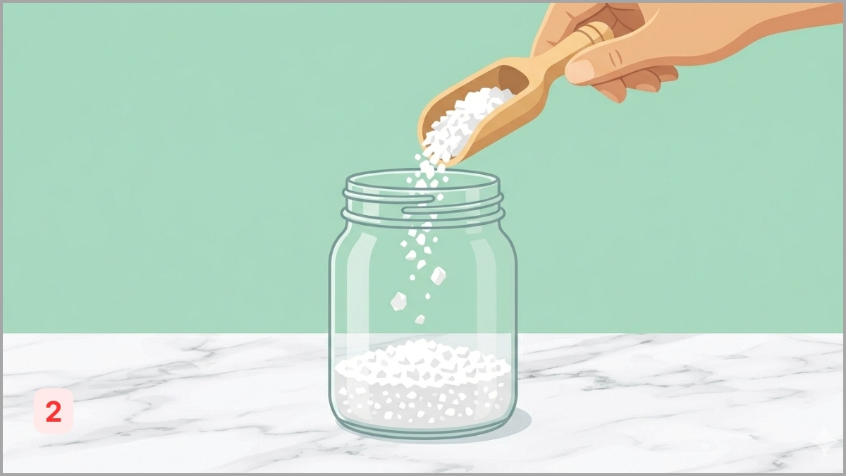 Rải một lớp muối hạt 