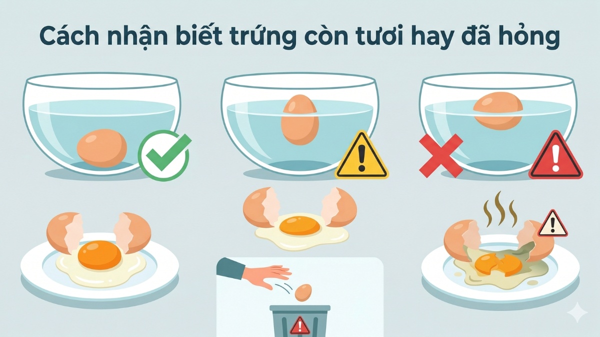 Cách nhận biết trứng còn tươi hay đã hỏng