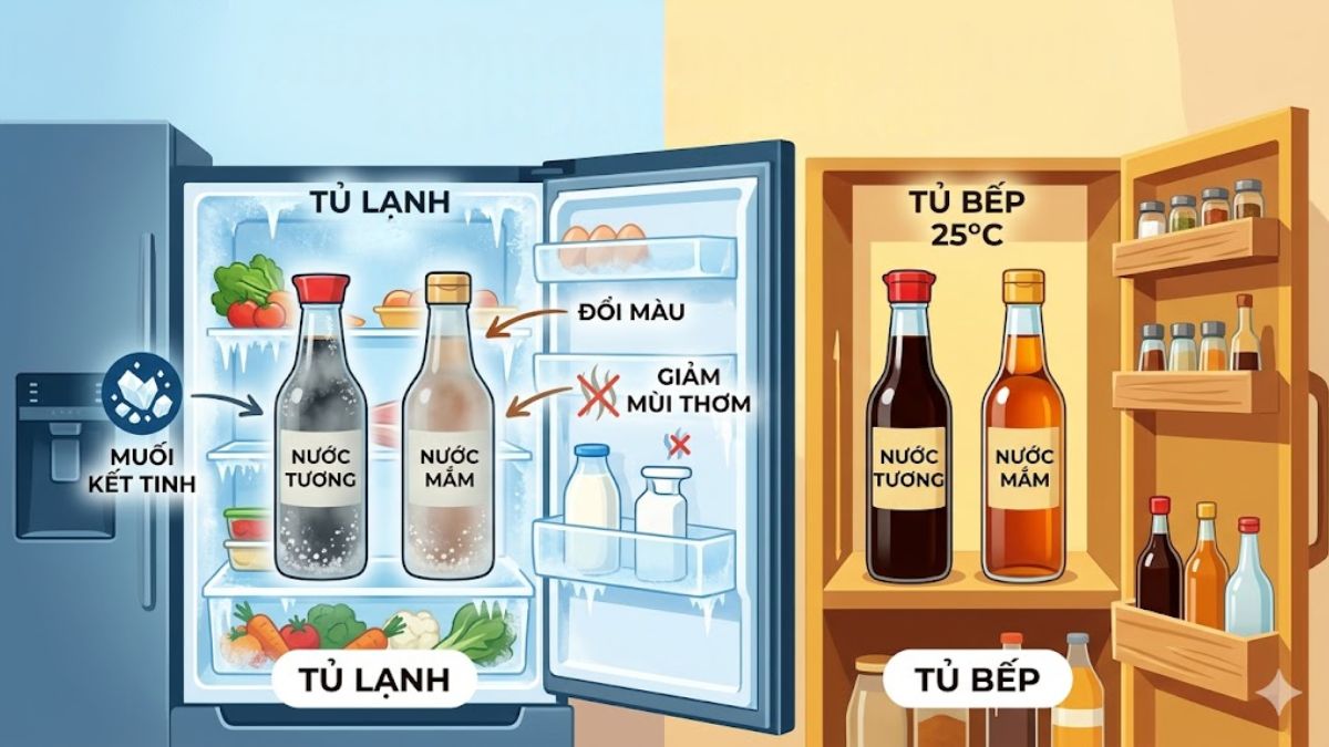 Nước mắm, nước tương – Không cần bảo quản lạnh