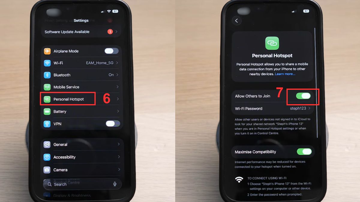 Phát WiFi từ điện thoại để kiểm tra