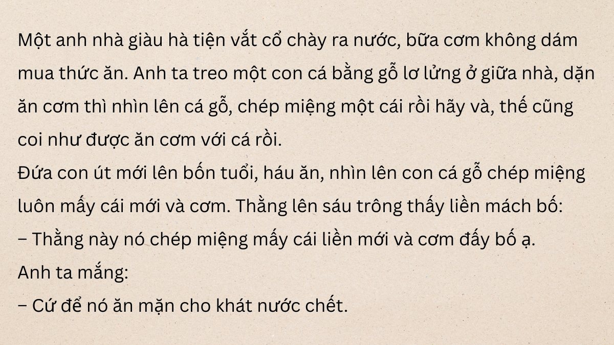 Truyện cười Cá gỗ ngắn