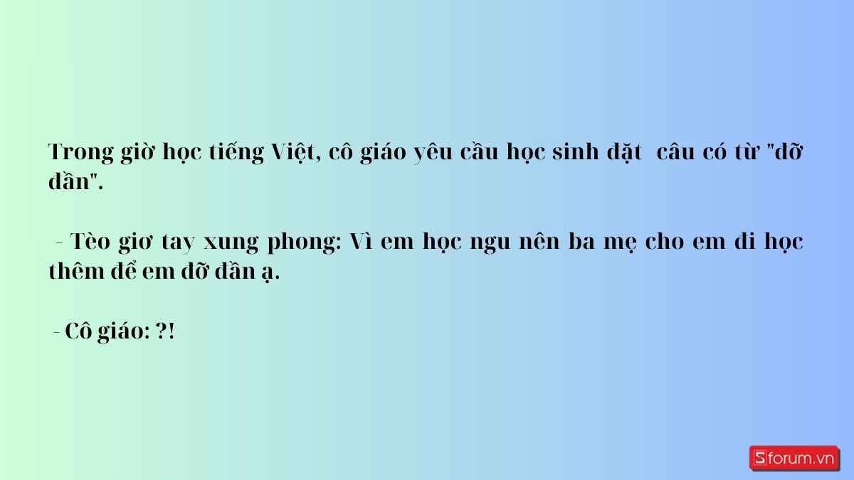 Truyện cười Đặt câu đỡ đần