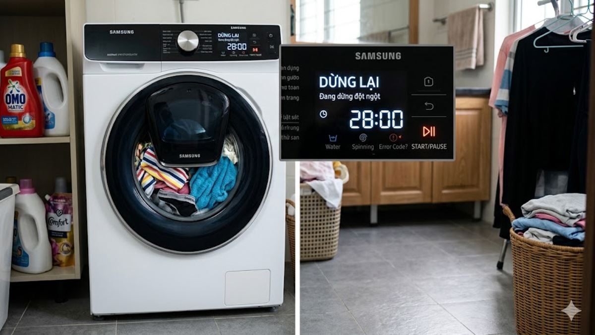 Máy giặt dừng đột ngột