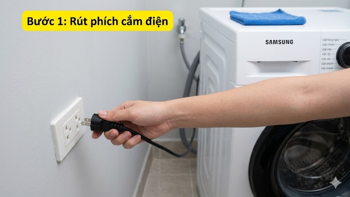 Hướng dẫn vệ sinh bộ lọc thoát nước máy giặt Samsung