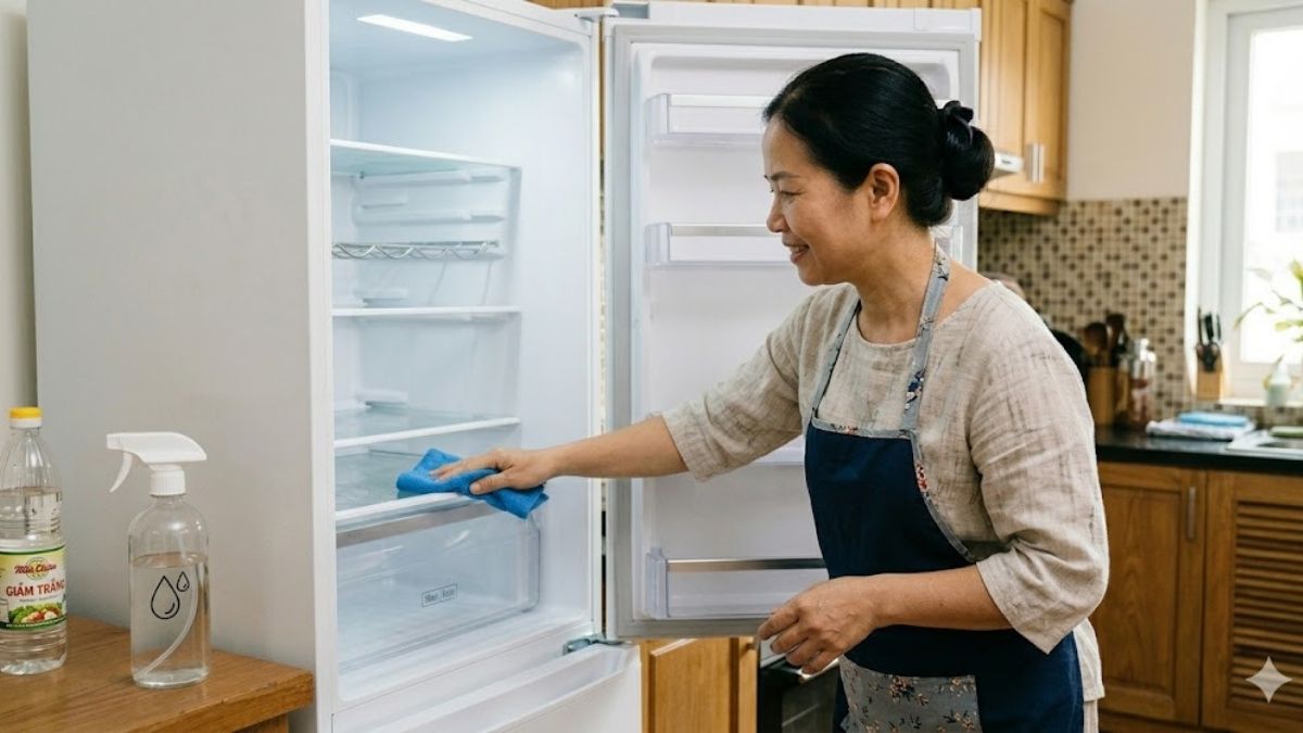 Vệ sinh tủ lạnh bằng giấm