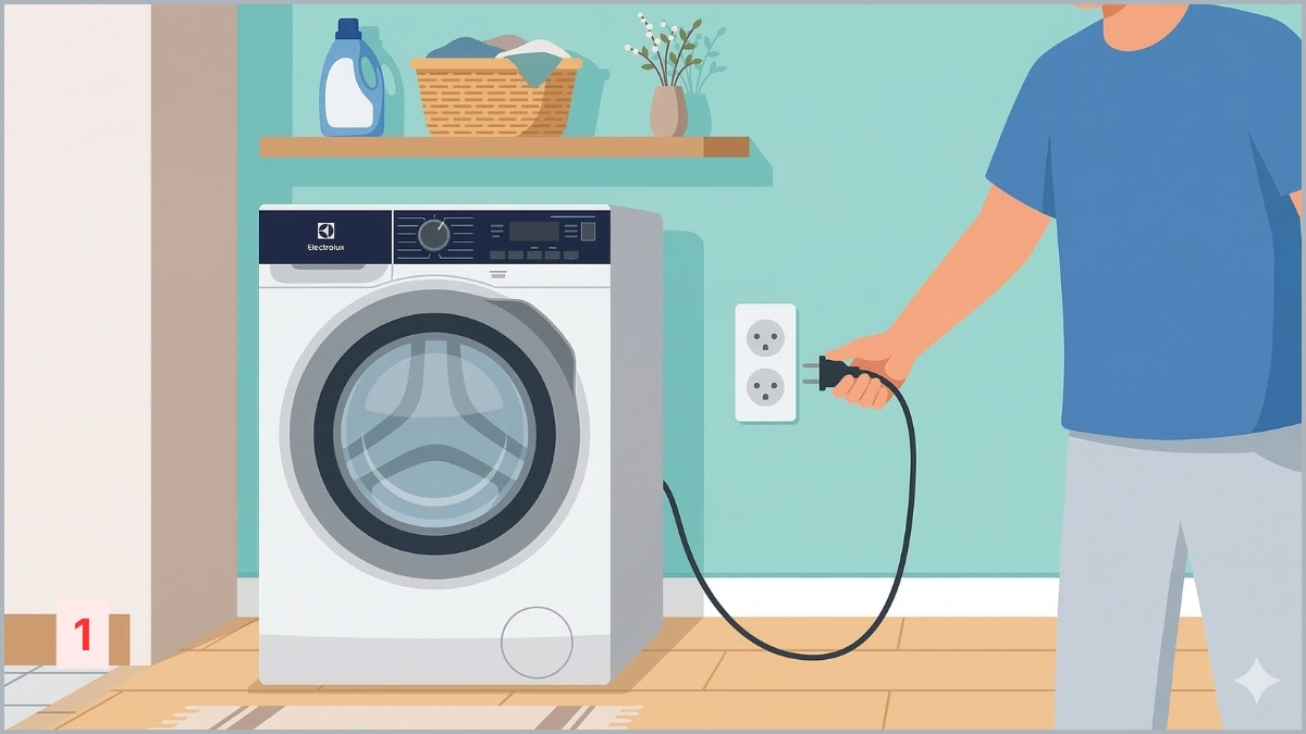Vị trí túi lọc máy giặt Electrolux cửa ngang