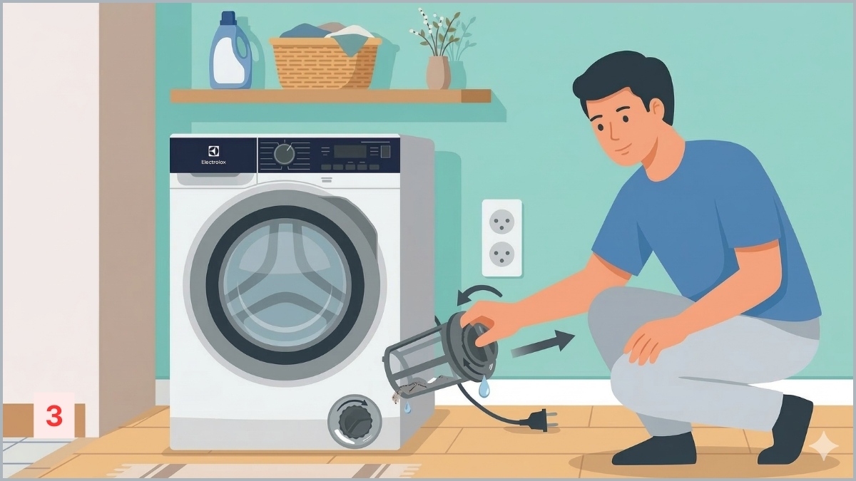 Xoay núm vặn của rọ lọc