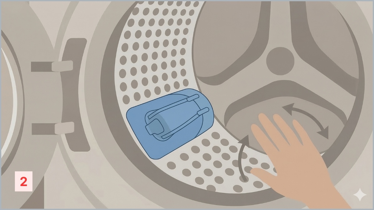 Xoay lồng giặt bằng tay 