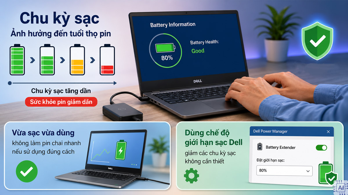 Những yếu tố làm pin laptop chai nhanh