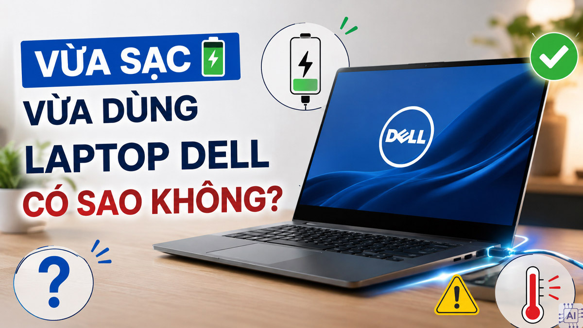 Vừa sạc vừa dùng laptop Dell có sao không? Tìm hiểu ngay
