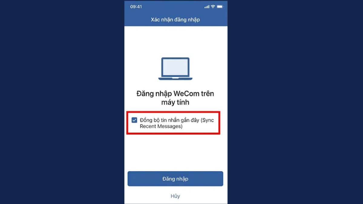 Đồng bộ dữ liệu WeCom giữa điện thoại và máy tính