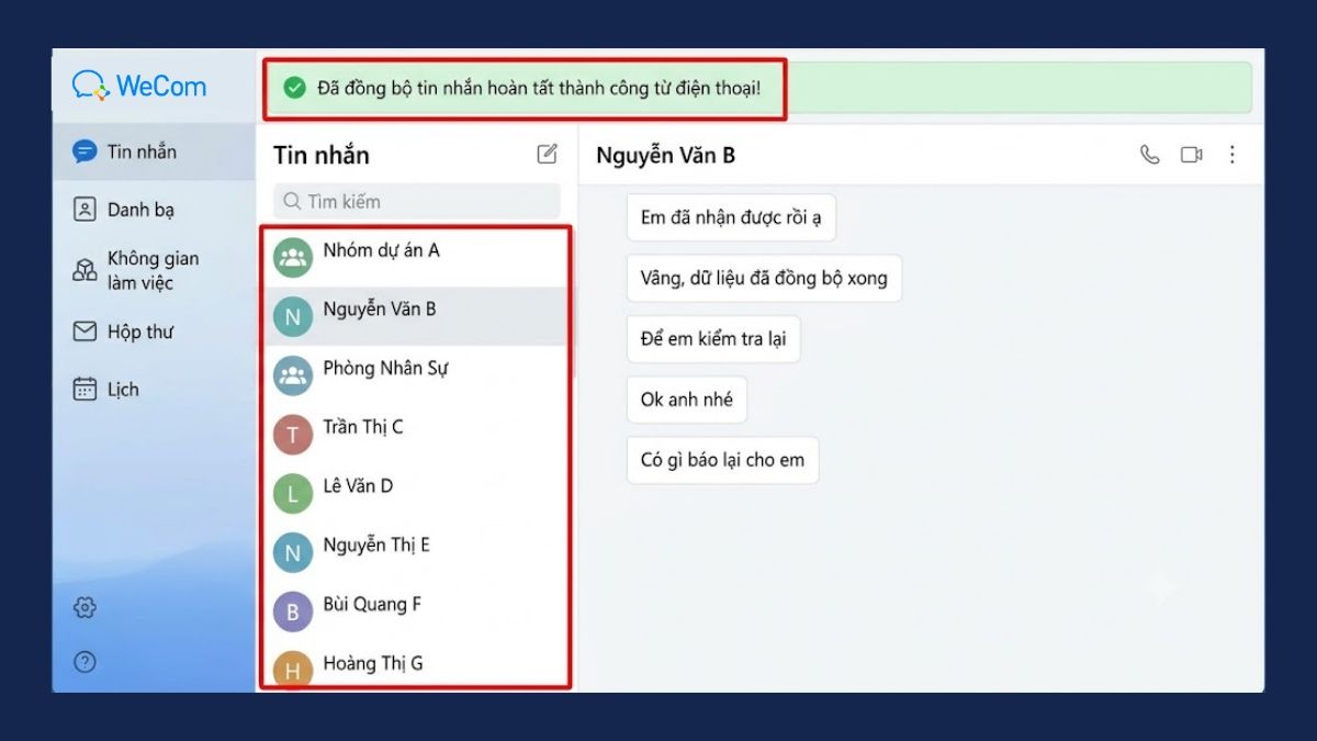 Mở WeCom trên máy tính để kiểm tra 