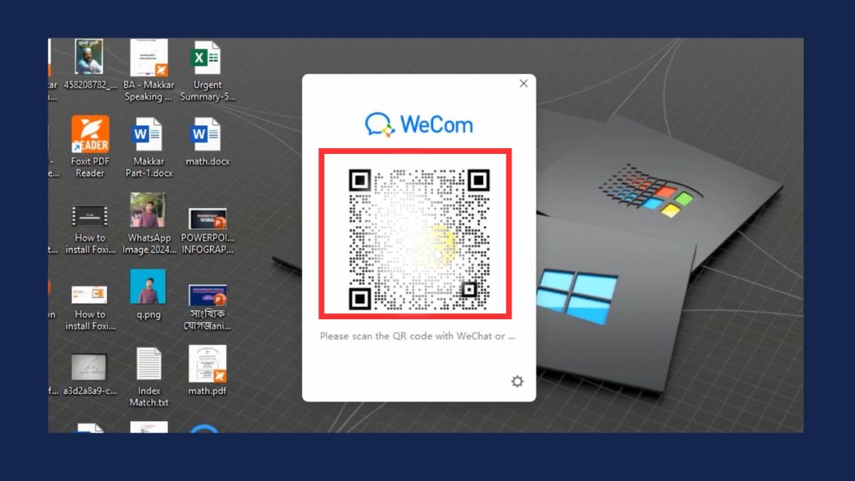 Đăng nhập WeCom trên máy tính bằng mã QR