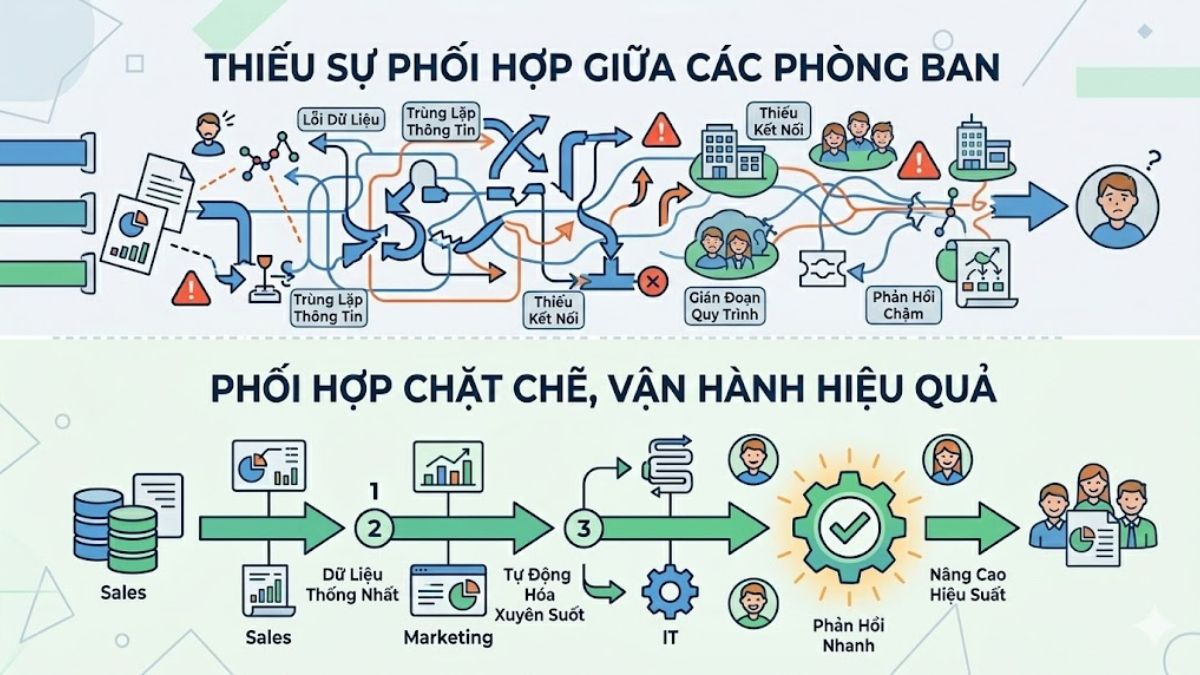 Thiếu sự phối hợp giữa các phòng ban