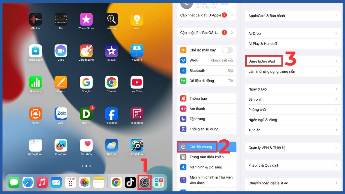 Cách kiểm tra dung lượng dữ liệu hệ thống trên iPad