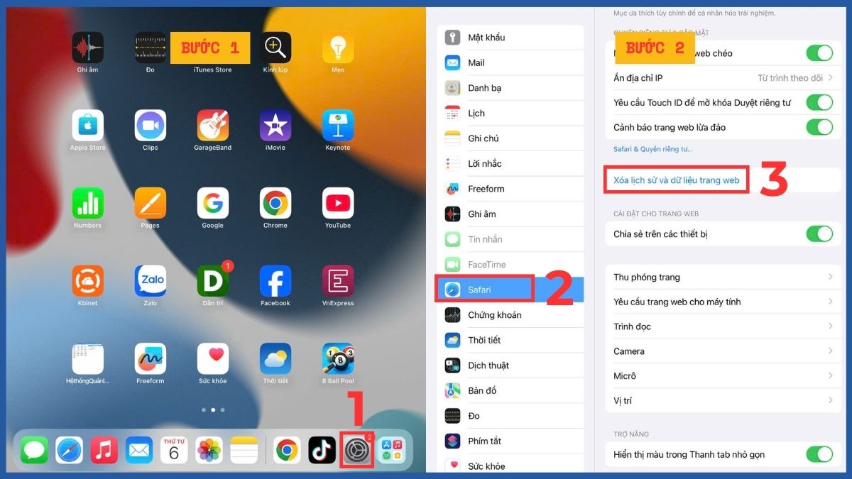 Cách xoá dữ liệu hệ thống trên iPad thủ công