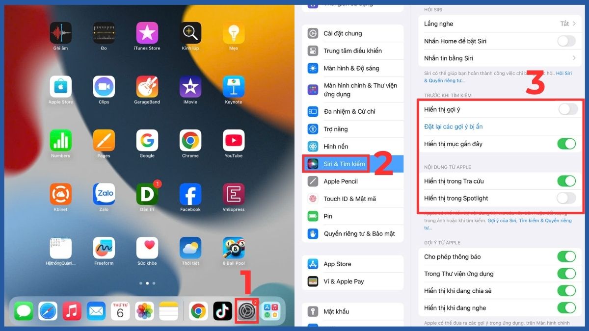 Tắt và xoá dữ liệu Siri, Spotlight, nhật ký hệ thống