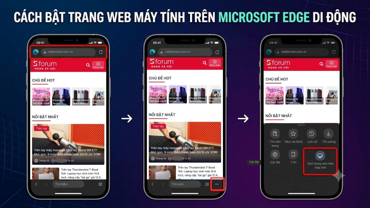 Cách yêu cầu trang web máy tính trên Microsoft Edge