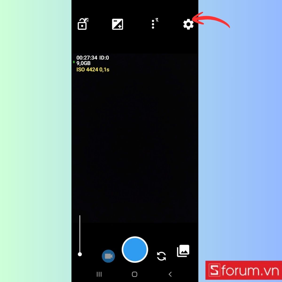 Truy cập vào Cài đặt của Open Camera