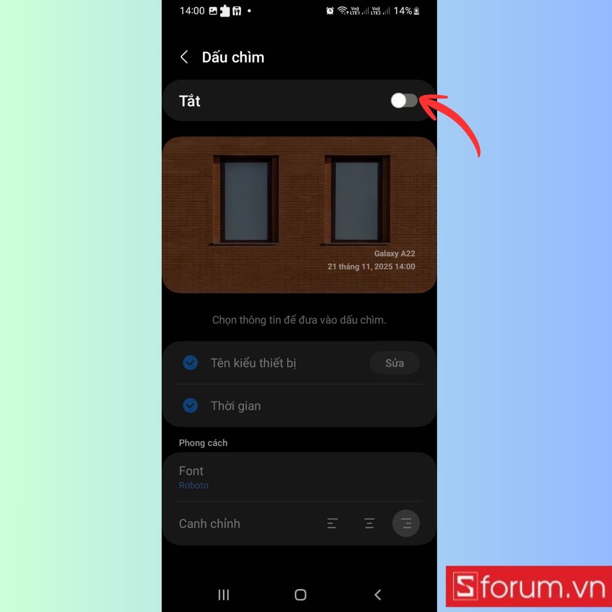 Bật tùy chọn này lên để kích hoạt việc tự động hiển thị dấu chìm.