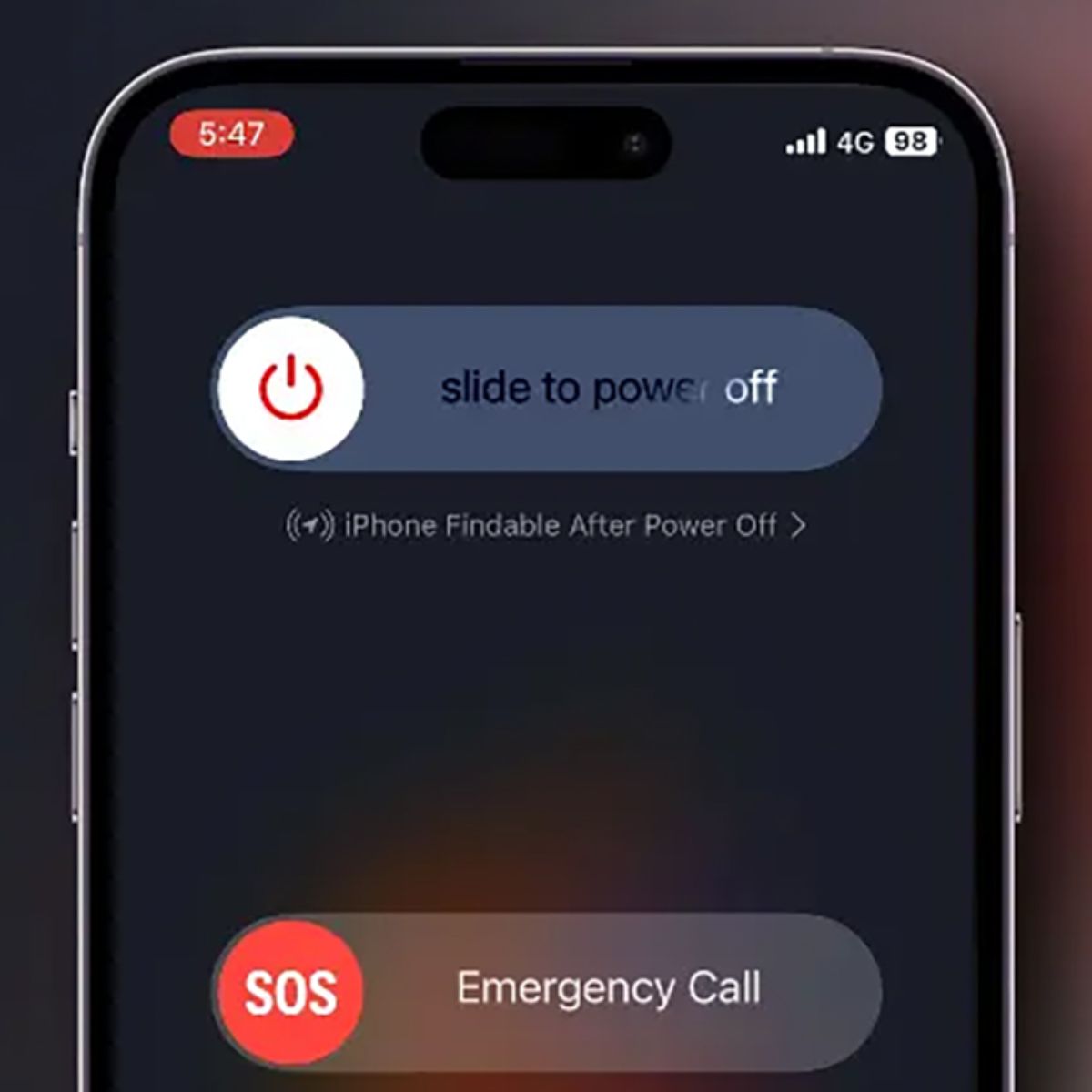 Kéo thanh trượt sang phải để tắt nguồn