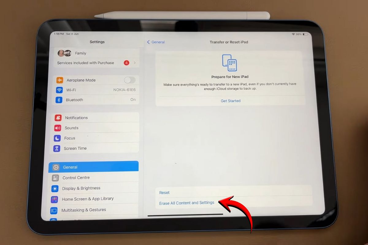 Khôi phục lại cài đặt gốc iPad bước 3