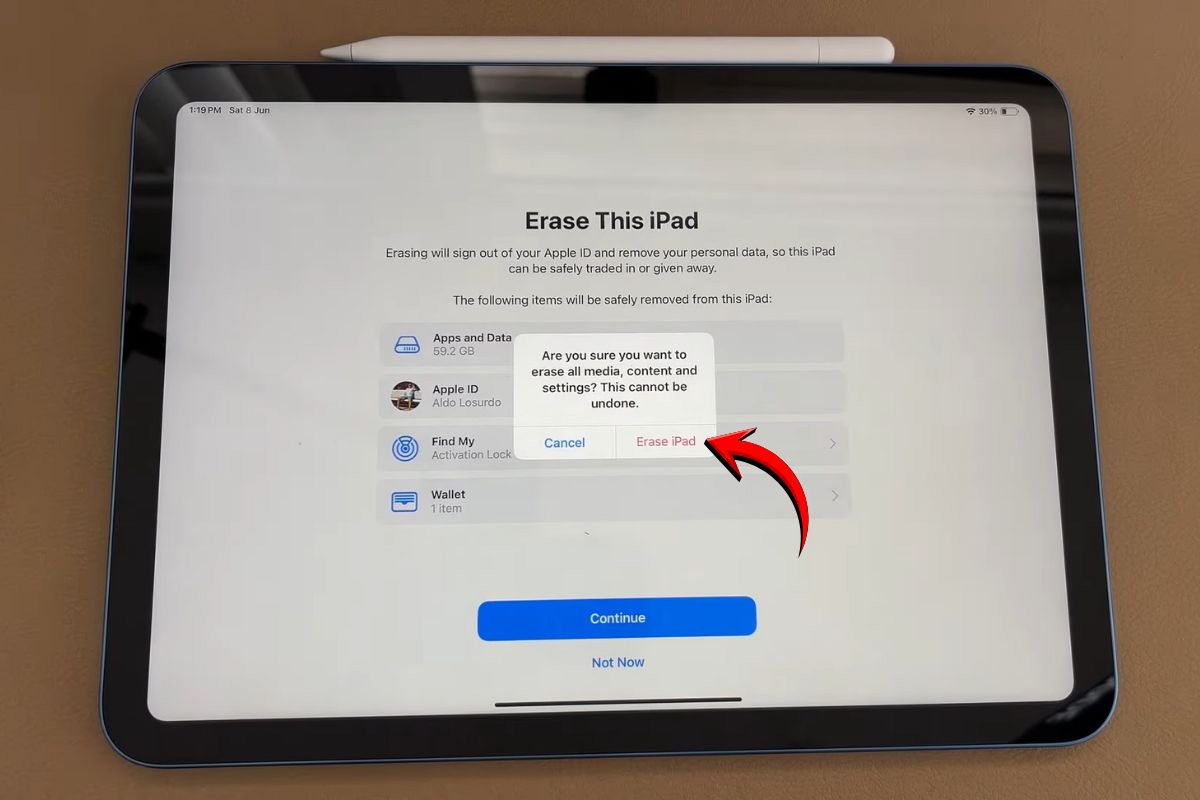 Khôi phục lại cài đặt gốc iPad bước 3 2
