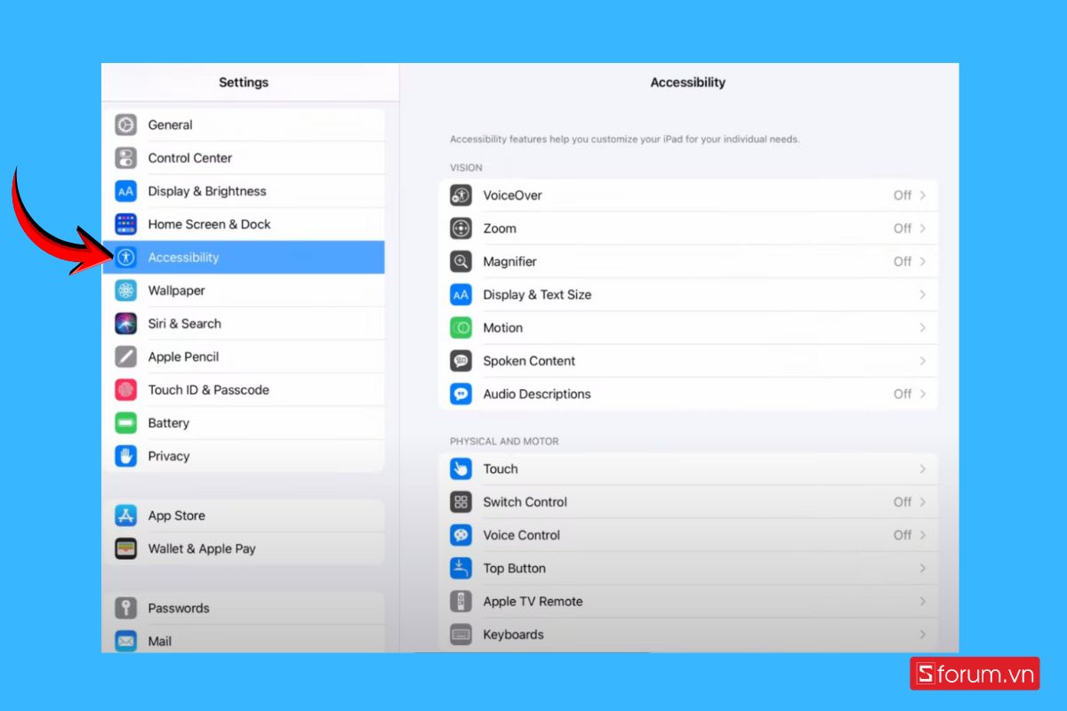 Cách bật chế độ giảm chuyển động bước 1