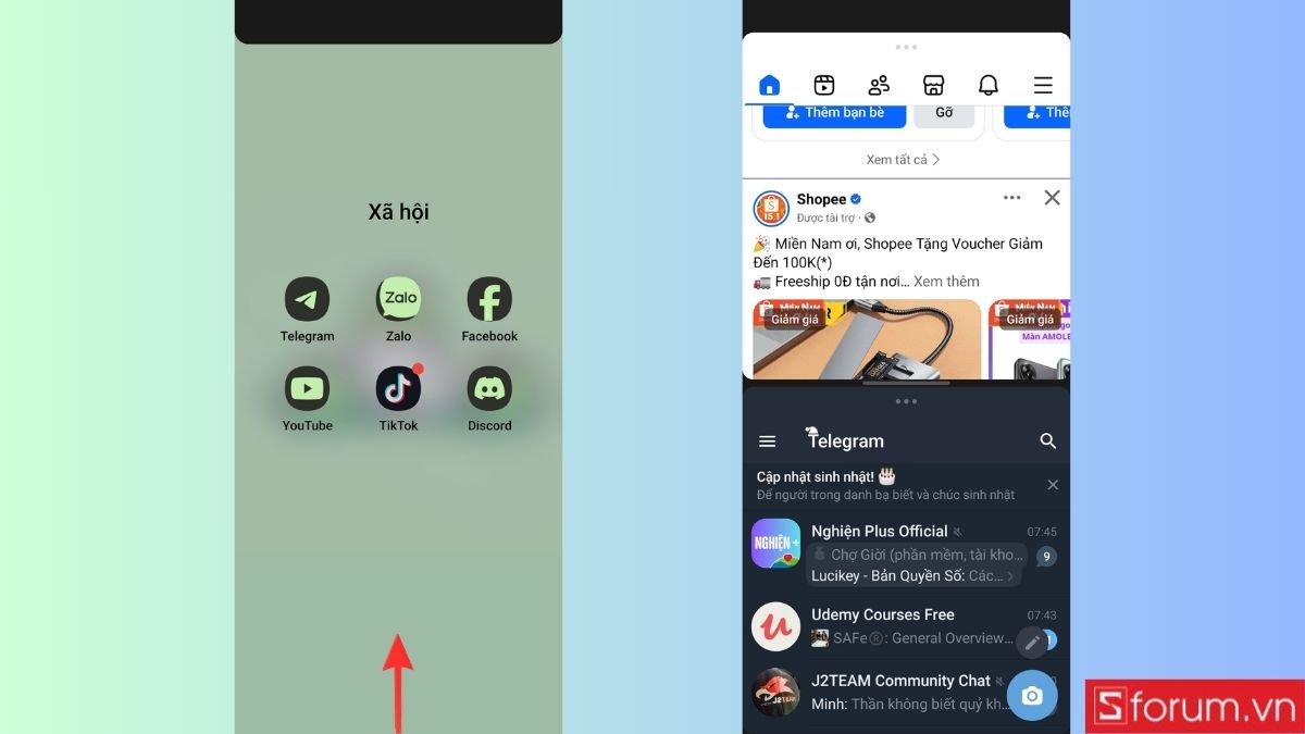 Chia đôi màn hình OPPO bằng cách sử dụng 3 ngón tay - bước 3