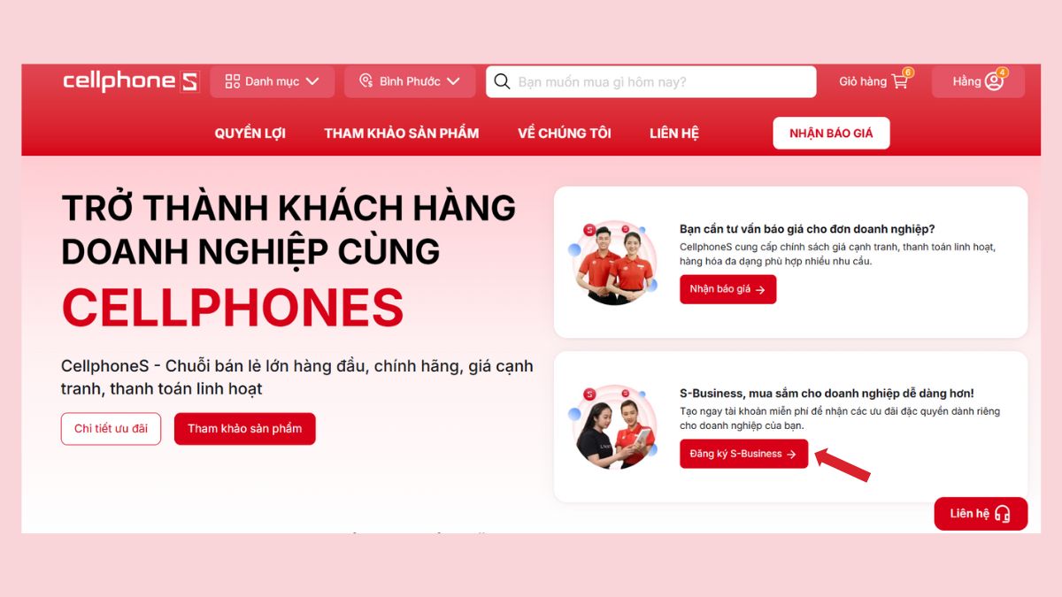 Hướng dẫn đăng ký thành viên S-Business cho khách hàng doanh nghiệp và nhận báo giá-2