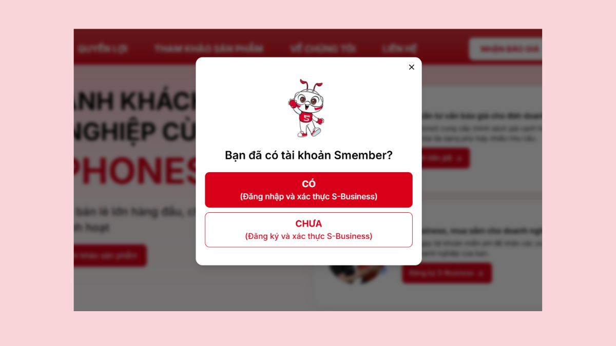 Hướng dẫn đăng ký thành viên S-Business cho khách hàng doanh nghiệp và nhận báo giá-3