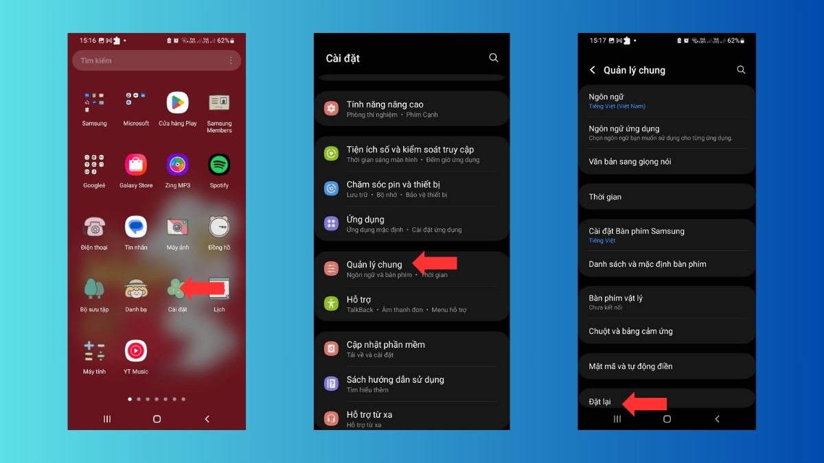 Thiết lập Đặt lại cài đặt mạng
