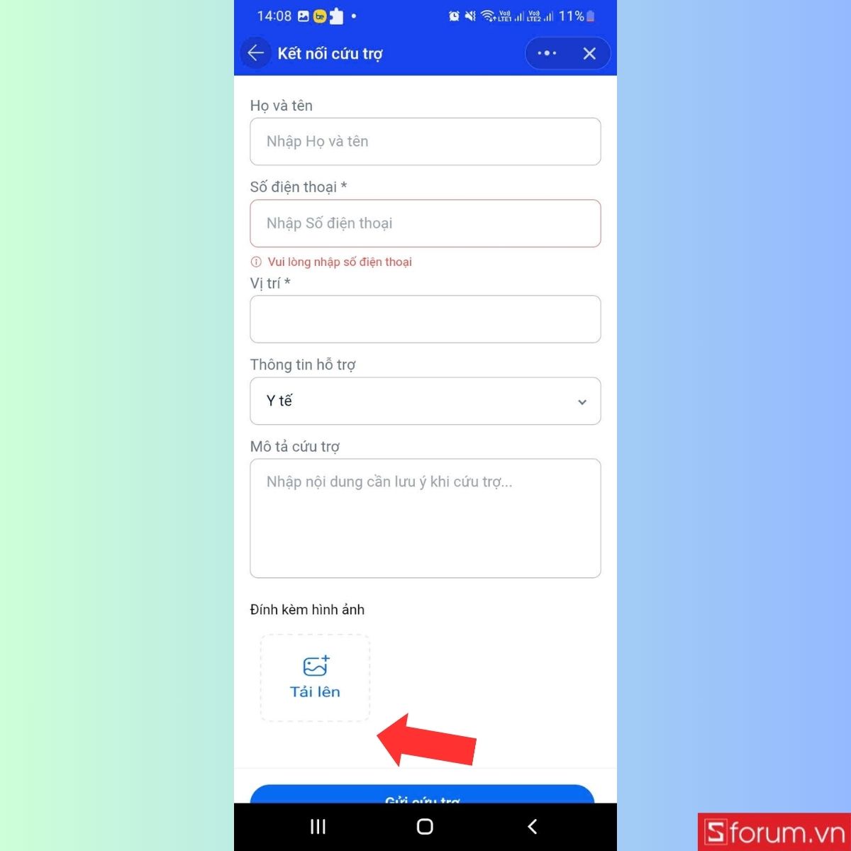 Hướng dẫn cách gửi yêu cầu cứu trợ vùng lũ, vùng sạt lở khẩn cấp-11