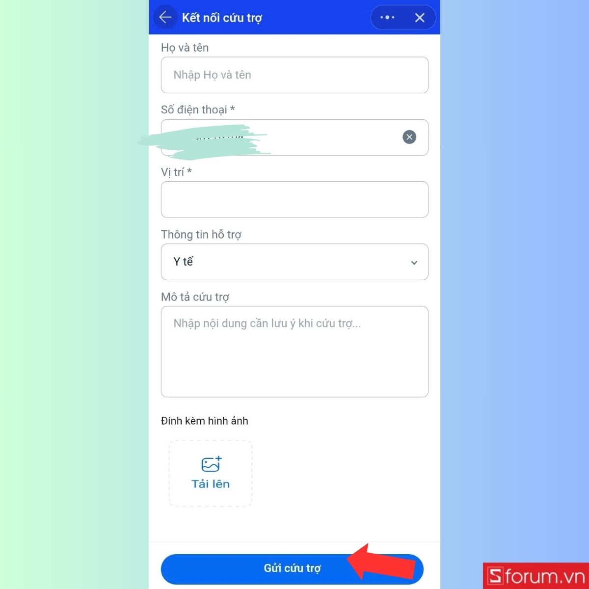 Hướng dẫn cách gửi yêu cầu cứu trợ vùng lũ, vùng sạt lở khẩn cấp-12