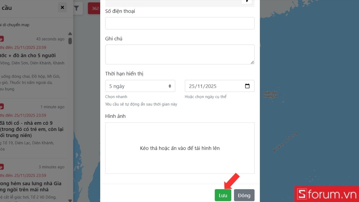 Hướng dẫn cách gửi yêu cầu cứu trợ vùng lũ, vùng sạt lở khẩn cấp-4