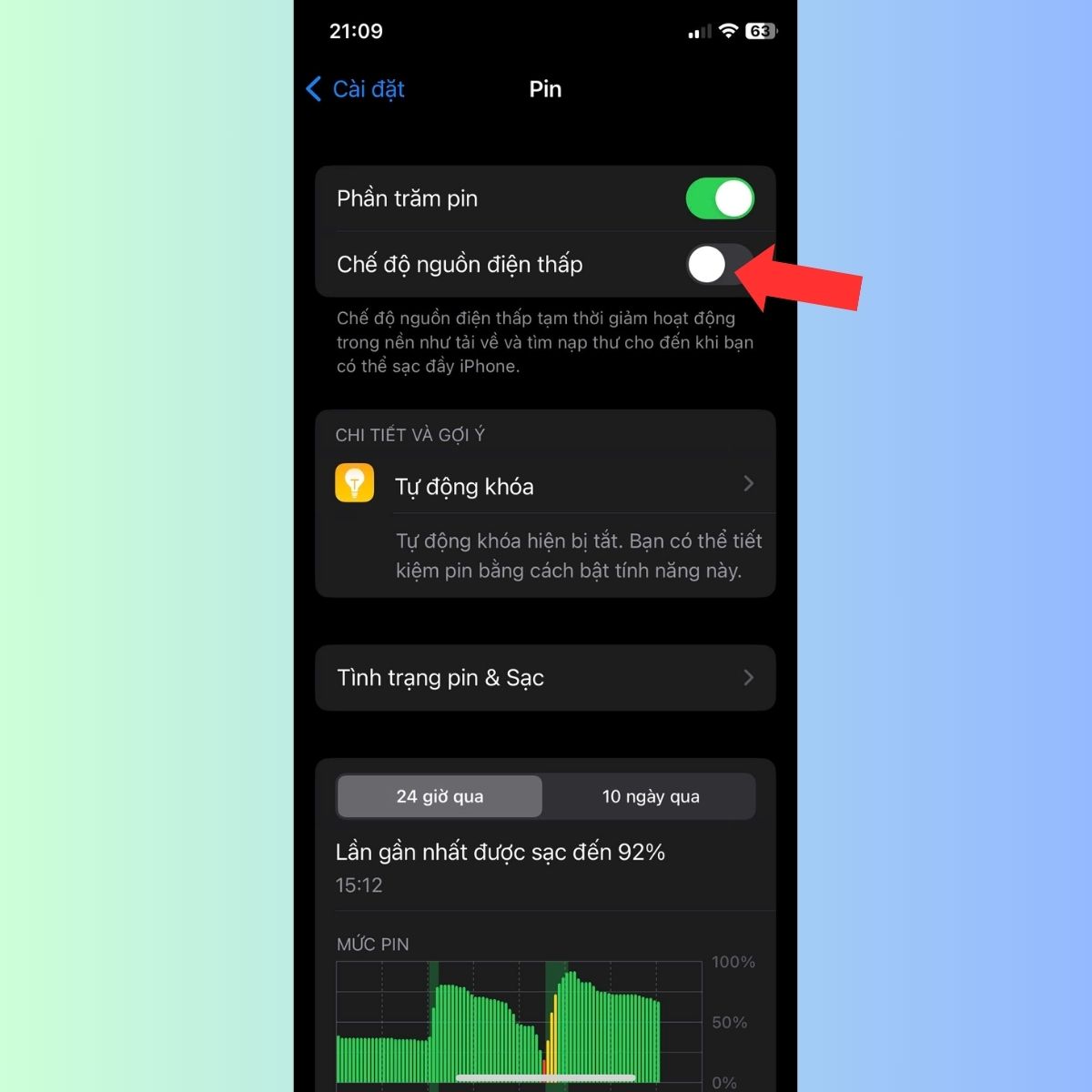 Tắt Chế độ nguồn điện thấp