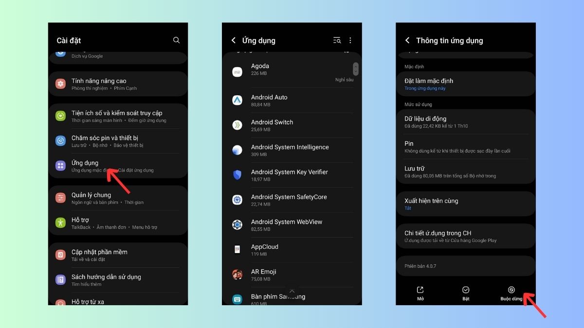 Tắt các ứng dụng chạy ngầm