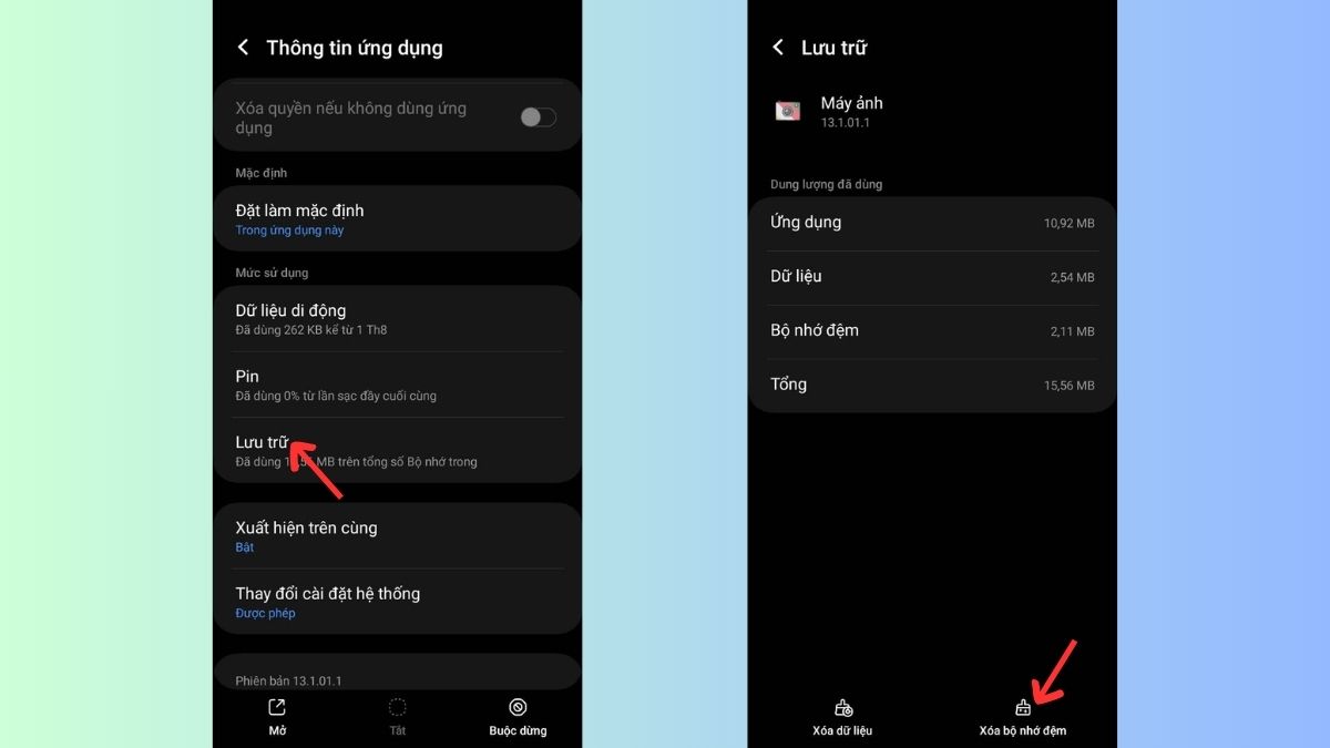 Xóa bộ nhớ đệm
