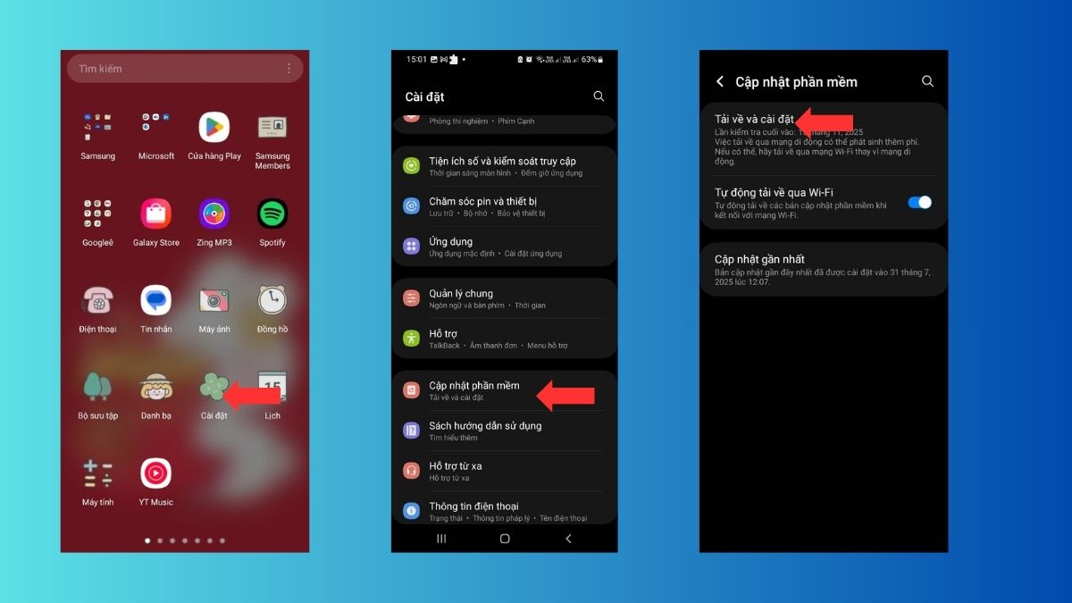Cập nhật phần mềm trên điện thoại Android