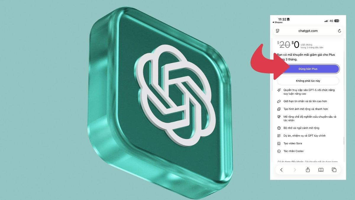Cách nhận ngay 3 tháng ChatGPT plus miễn phí bằng tài khoản ShopeeVIP