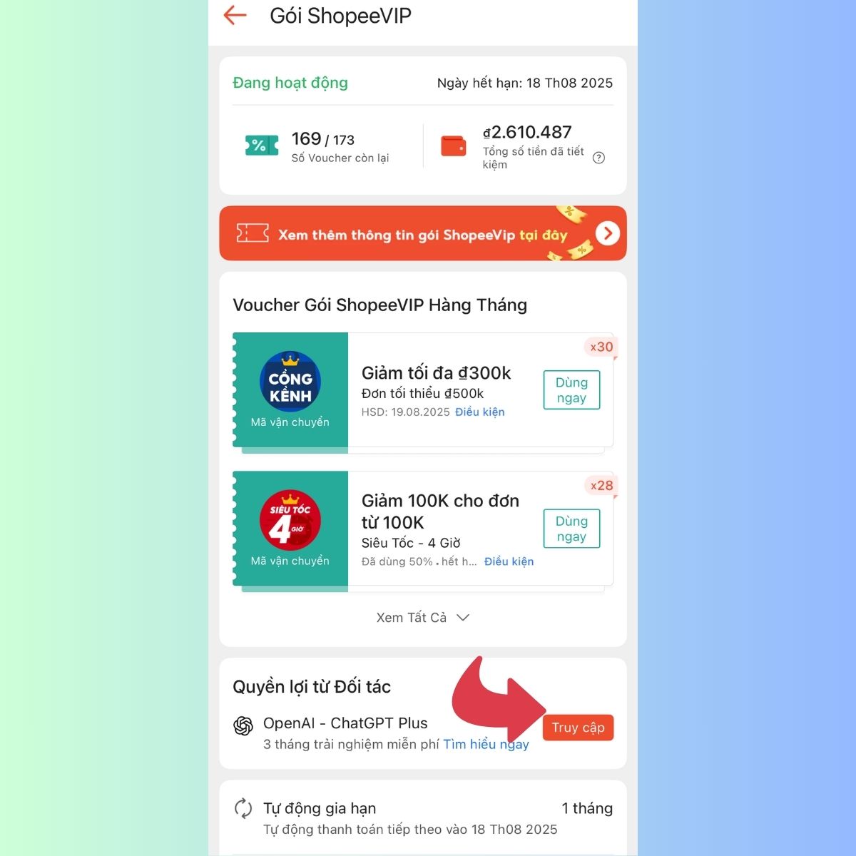 Cách nhận ngay 3 tháng ChatGPT plus miễn phí bằng tài khoản ShopeeVIP -4