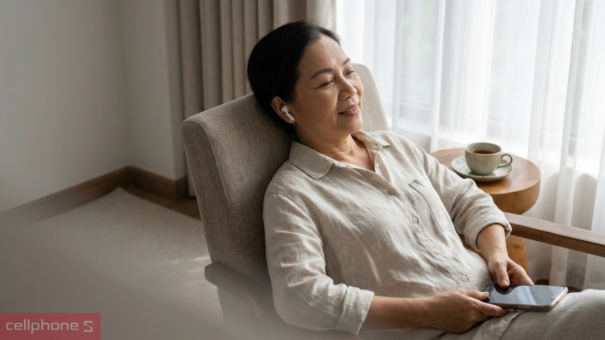 Quà 20/10 cho mẹ là tai nghe không dây để mẹ nghe nhạc, nghe kinh hay xem video mà không làm ồn người khác